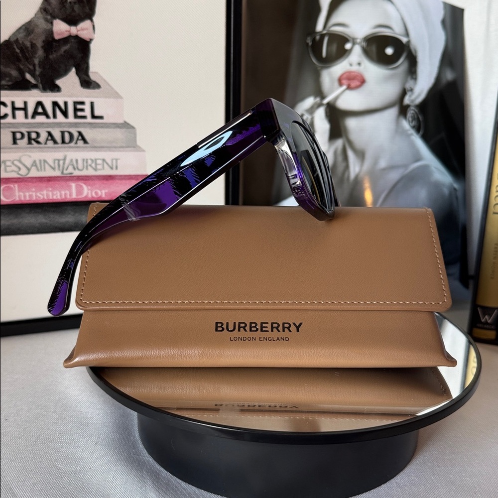 Burberry Purple and Black Women’s Sunglasses - Full Inclusion NIB - Picture 3 of 16